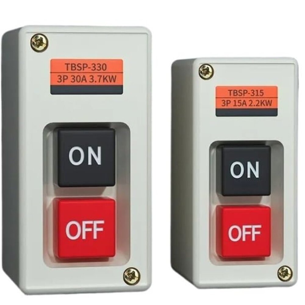 Single Phase/Three Phase Motor Start-Stop Button Switch Press Button Control Box